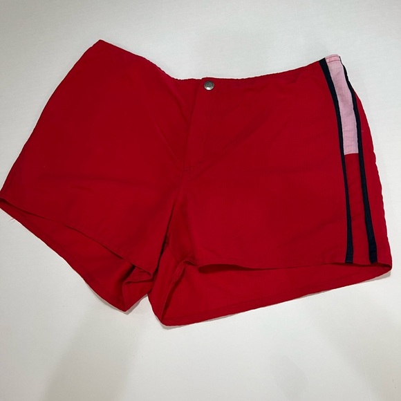 Tommy Hilfiger Red Athletic Shorts with Side Stripe - Picture 1 of 5